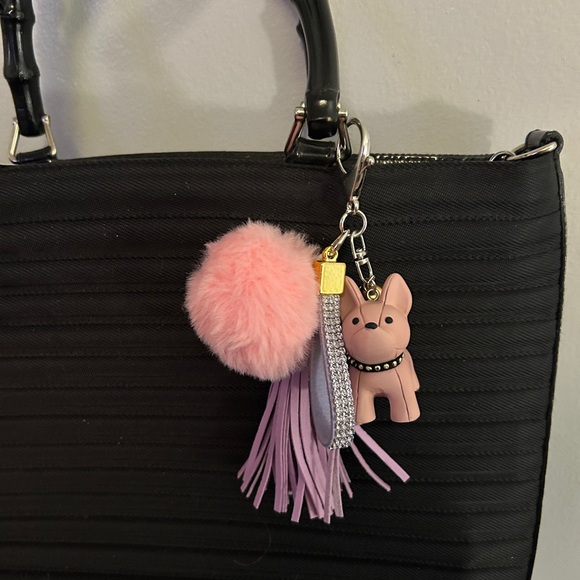 Handmade Accessories - Frenchy Pink and Purple Keychain/purse charm. Cutest ever
